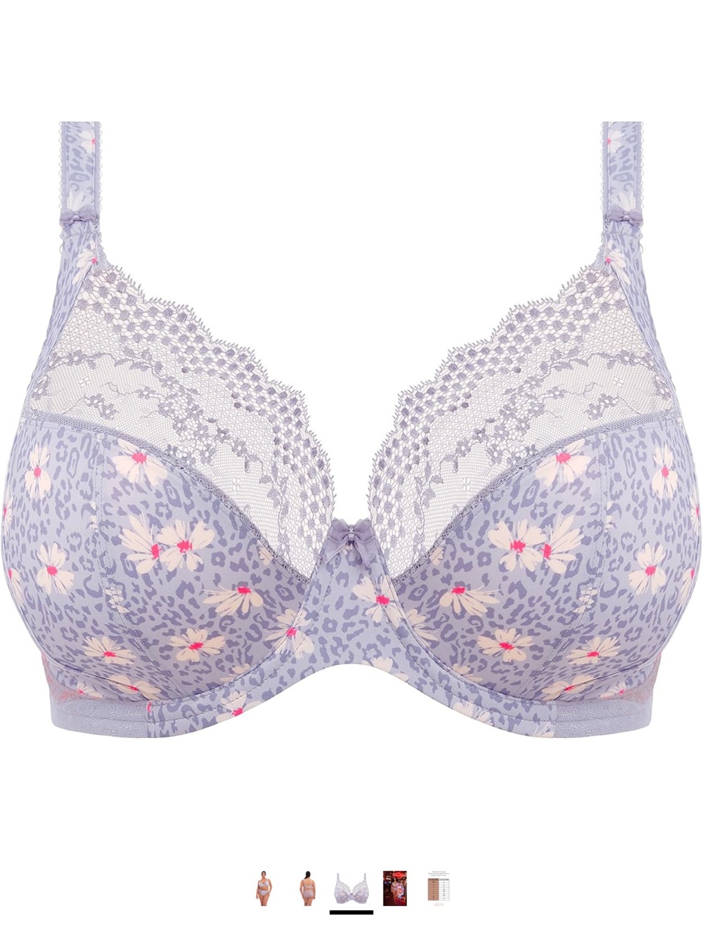 Elomi Lucie Stretch Lace Underwire Plunge Bra 38F